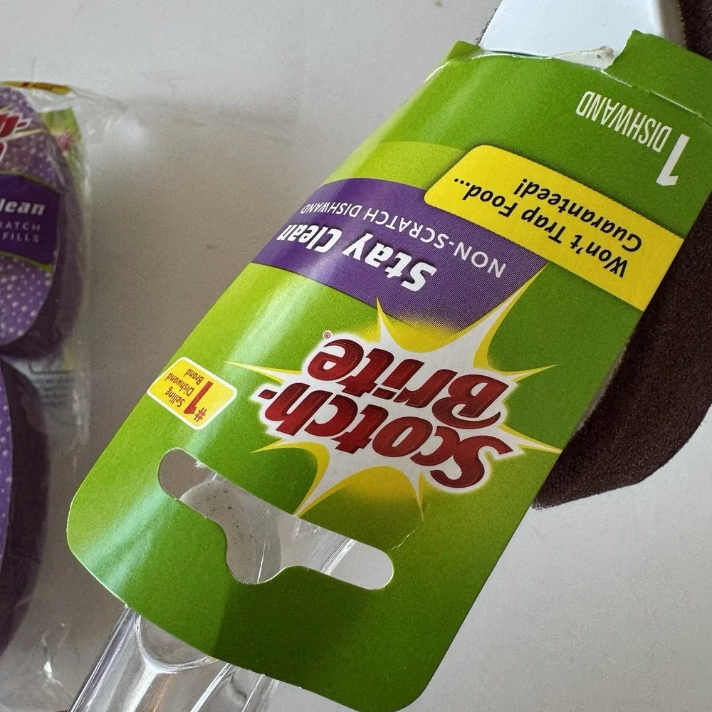 Scotch Brite Stay Clean Dishwand With Two Dishwand Refill Pads Scrubber Kitchen